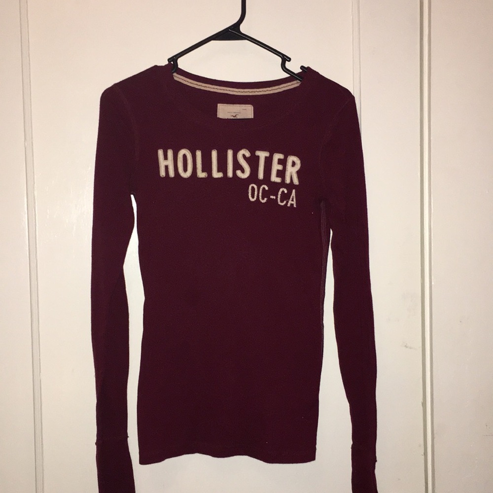 Maroon Hollister Long Sleeve Shirt